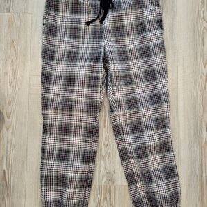 Tinseltown Women's Plaid Joggers - Black, White, Pink